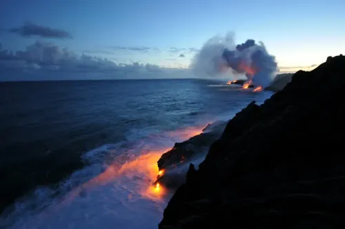 volcano meeting ocean